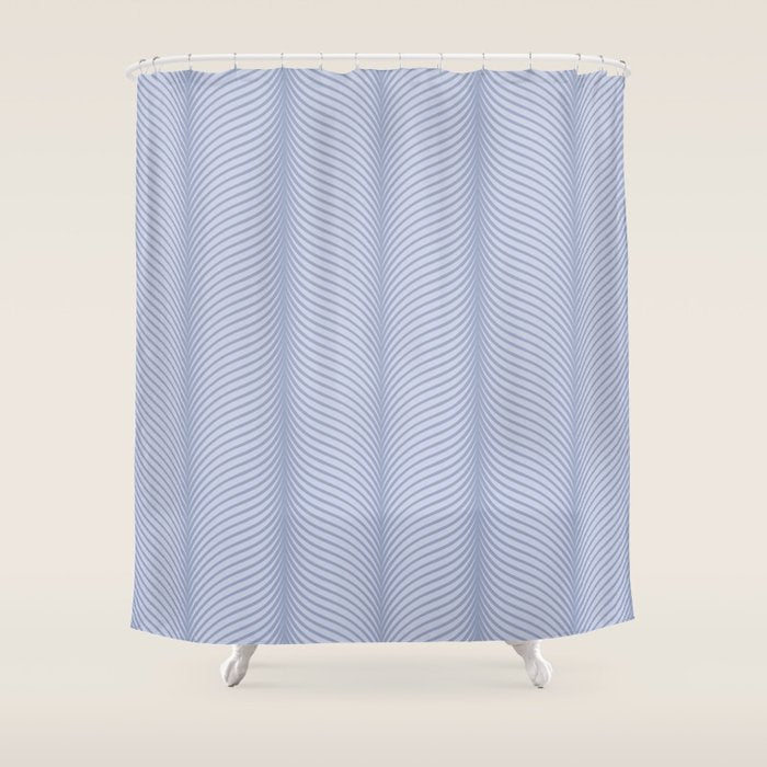 Elysian XI Sky Blue Shower Curtain Gallery Image 1