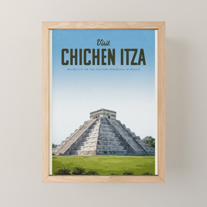 Visit Chichen Itza Mini Art Print Gallery Image 1