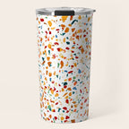 Tan Terrazzo | Eclectic Quirky Confetti Painting | Celebration Colorful Boho Happy Party Graphic  Travel Mug Gallery Image 1
