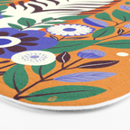 Floral Tiger in a Bold Jungle - Vibrant Botanical Wildlife Art Bath Mat Gallery Image 3