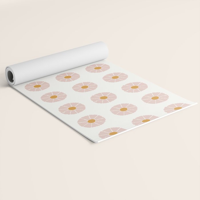 Daisies [Off White] Yoga Mat Gallery Image 2