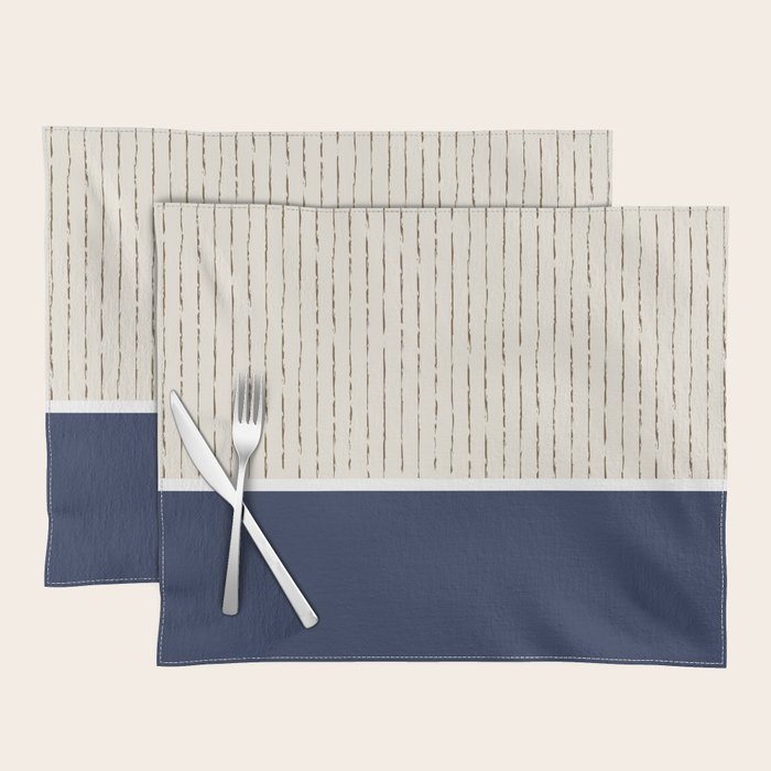 Beige Navy Placemat Gallery Image 1