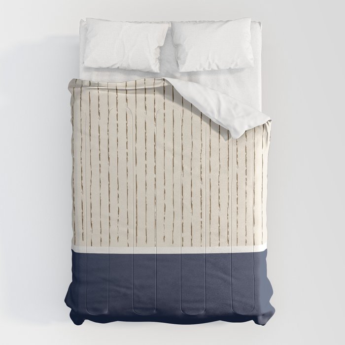 Beige Navy Comforter Gallery Image 1