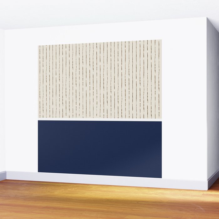 Beige Navy Wall Mural Gallery Image 2