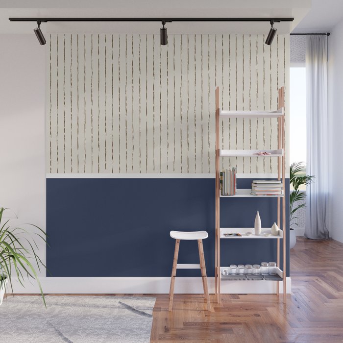 Beige Navy Wall Mural Gallery Image 1