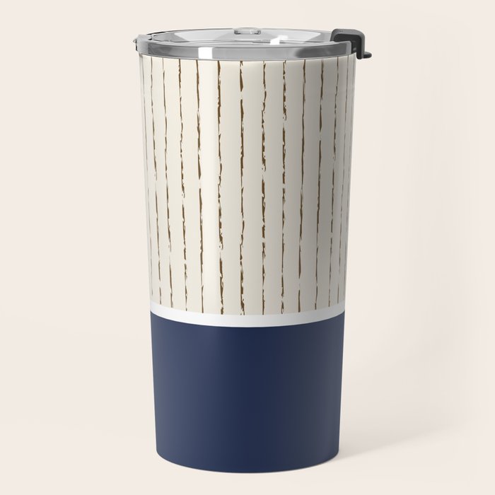Beige Navy Travel Mug Gallery Image 2