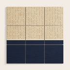Beige Navy Wood Wall Art Gallery Image 1
