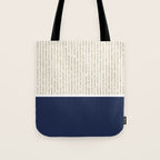 Beige Navy Tote Bag Gallery Image 1