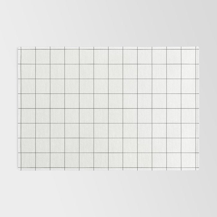 Windowpane Check Grid (black/white) Rug Gallery Image 2