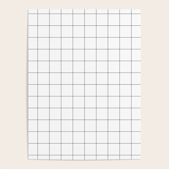 Windowpane Check Grid (black/white) Poster Gallery Image 4