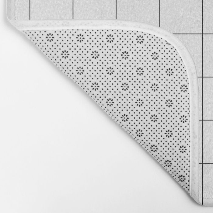 Windowpane Check Grid (black/white) Bath Mat Gallery Image 2