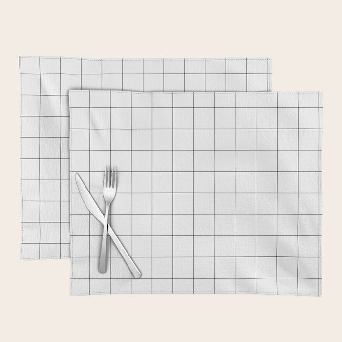 Windowpane Check Grid (black/white) Placemat Gallery Image 1