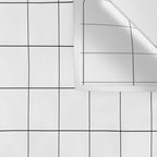 Windowpane Check Grid (black/white) Wall Tapestry Gallery Image 3