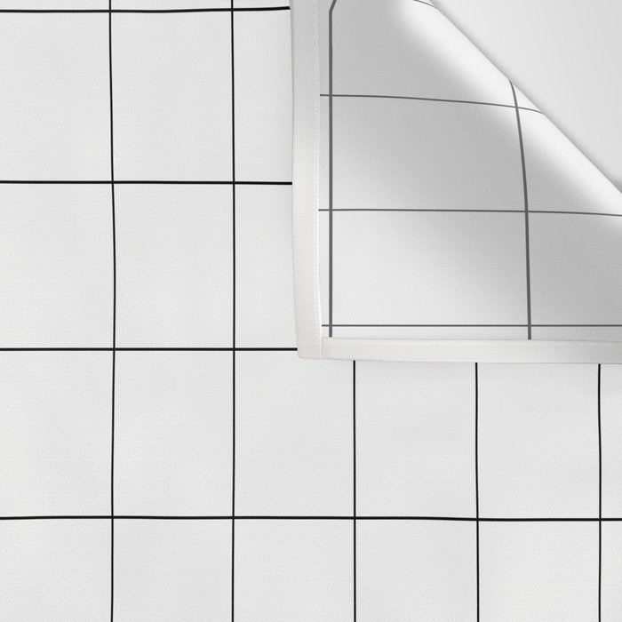 Windowpane Check Grid (black/white) Wall Tapestry Gallery Image 3