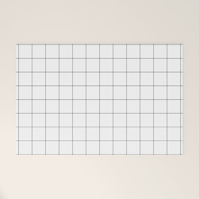 Windowpane Check Grid (black/white) Welcome Mat Gallery Image 1
