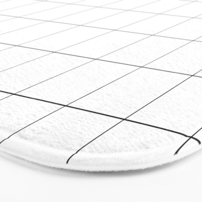 Windowpane Check Grid (black/white) Bath Mat Gallery Image 3
