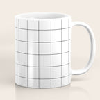 Windowpane Check Grid (black/white) Coffee Mug Gallery Image 1