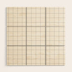Windowpane Check Grid (black/white) Wood Wall Art Gallery Image 1