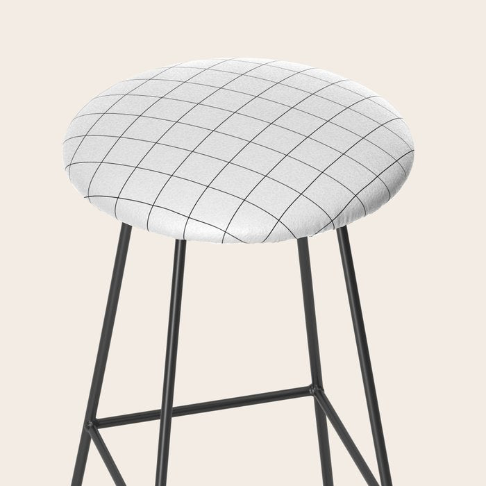 Windowpane Check Grid (black/white) Stool Gallery Image 2