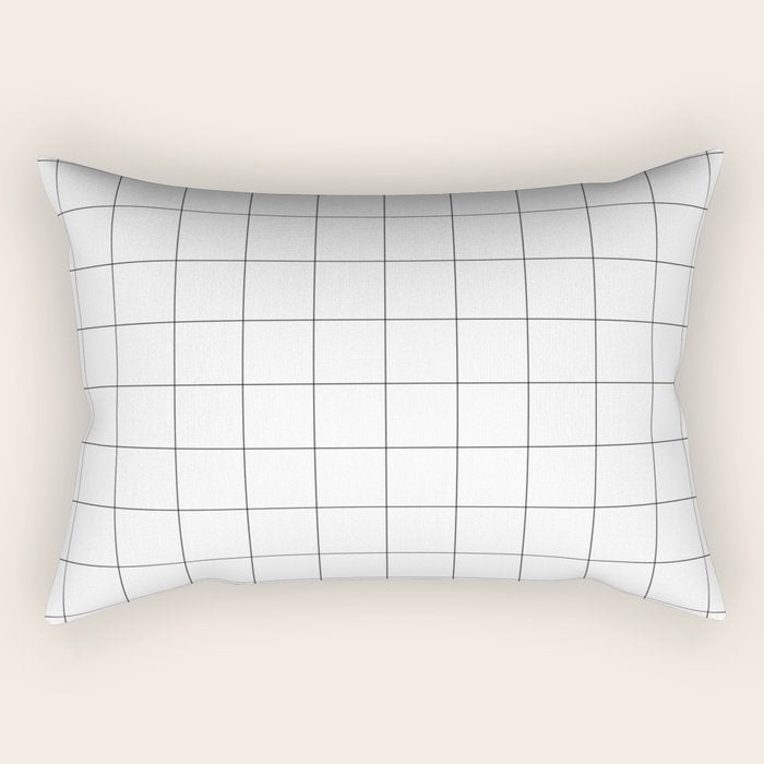 Windowpane Check Grid (black/white) Rectangular Pillow Gallery Image 1