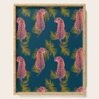 Paisley Tiger - navy Serving Tray Gallery Image 1