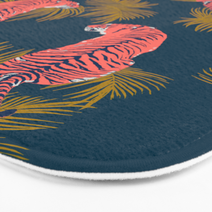 Paisley Tiger - navy Bath Mat Gallery Image 3