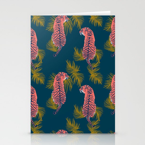 Paisley Tiger - navy Stationery Card Gallery Image 2