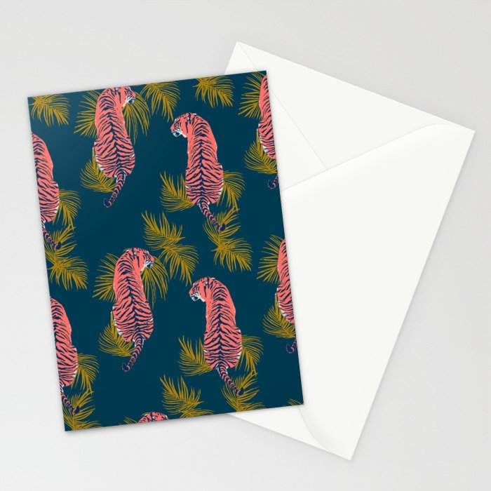 Paisley Tiger - navy Stationery Card Gallery Image 2
