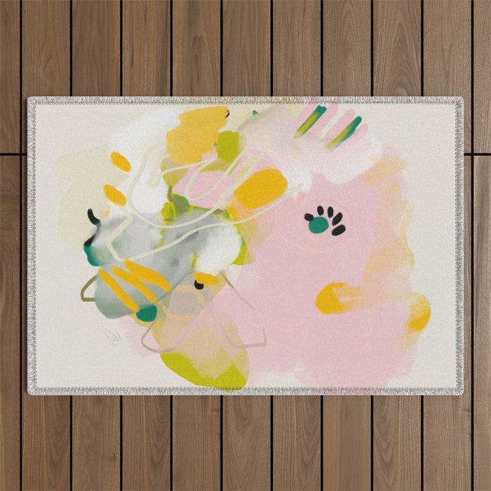 floral abstract spring bouquet 2 Outdoor Rug Gallery Image 1