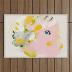 floral abstract spring bouquet 2 Outdoor Rug Gallery Image 1