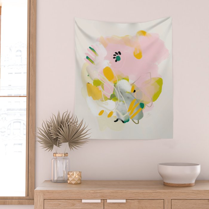 floral abstract spring bouquet 2 Wall Tapestry Gallery Image 2