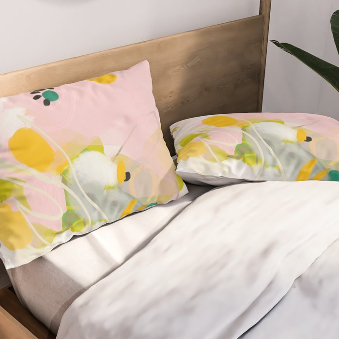 floral abstract spring bouquet 2 Pillow Sham Gallery Image 2