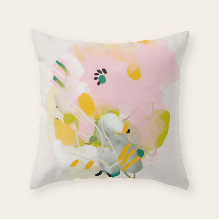floral abstract spring bouquet 2 Throw Pillow Gallery Image 1