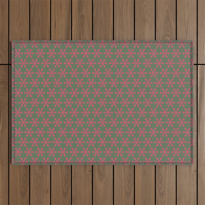 Mid Century Modern Asterisk Pattern Outdoor Rug Gallery Image 1