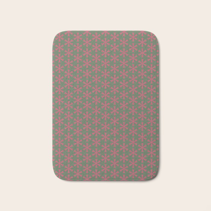 Mid Century Modern Asterisk Pattern Bath Mat Gallery Image 1
