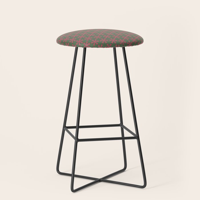 Mid Century Modern Asterisk Pattern Stool Gallery Image 1