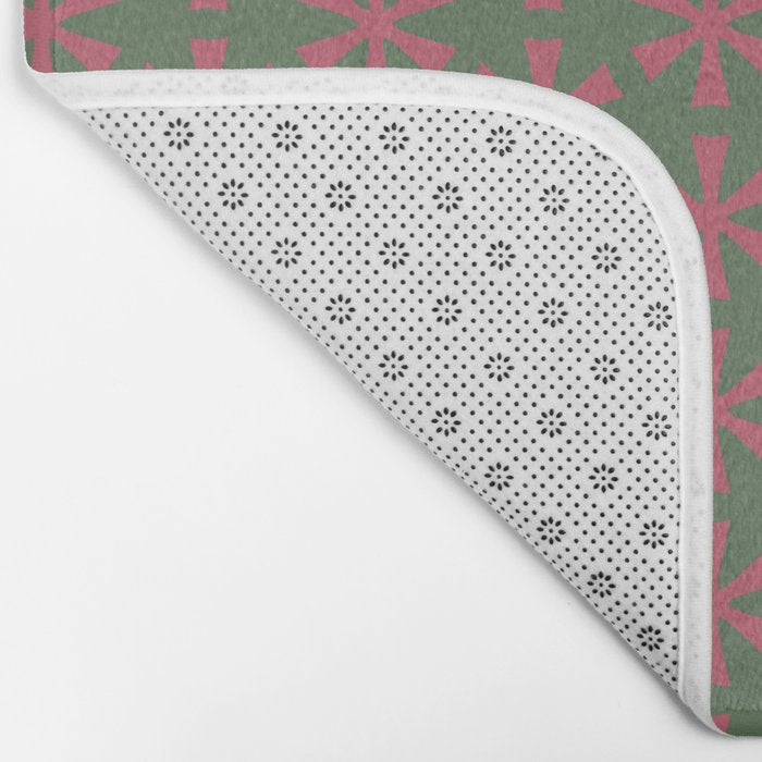 Mid Century Modern Asterisk Pattern Bath Mat Gallery Image 2