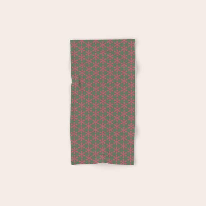 Mid Century Modern Asterisk Pattern Bath Towel Gallery Image 1