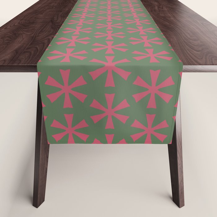 Mid Century Modern Asterisk Pattern Table Runner Gallery Image 1