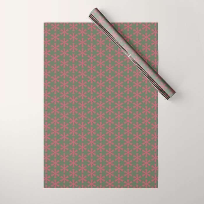 Mid Century Modern Asterisk Pattern Wrapping Paper Gallery Image 1