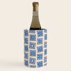 Vintage blue flower postage stamp pattern Wine Chiller Gallery Image 3