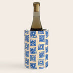 Vintage blue flower postage stamp pattern Wine Chiller Gallery Image 2