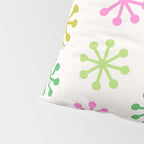 Retro Snowflakes - Pink & Green Pillow Sham Gallery Image 4