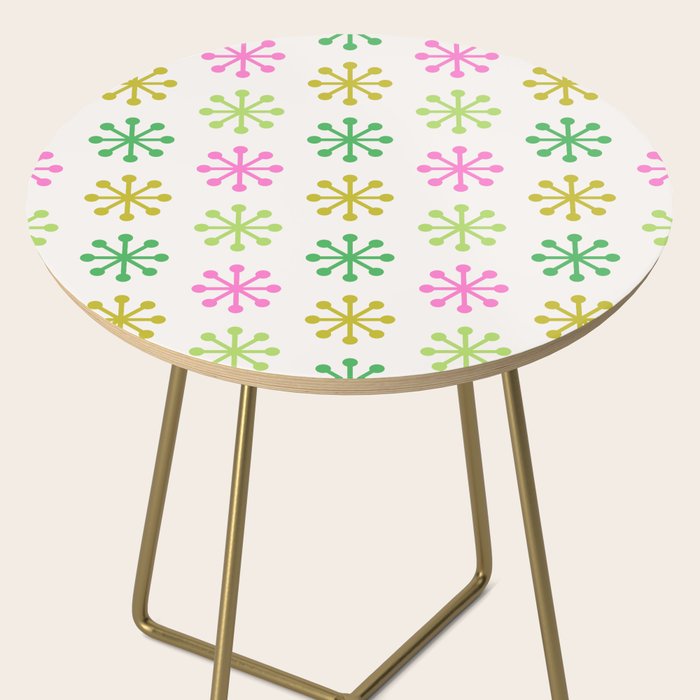 Retro Snowflakes - Pink & Green Side Table Gallery Image 2