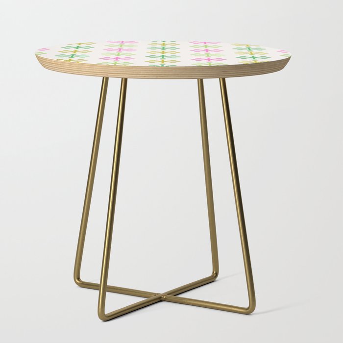 Retro Snowflakes - Pink & Green Side Table Gallery Image 1