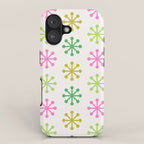 Retro Snowflakes - Pink & Green iPhone Case Gallery Image 1