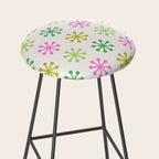 Retro Snowflakes - Pink & Green Stool Gallery Image 2