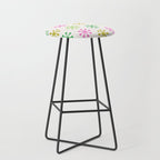 Retro Snowflakes - Pink & Green Stool Gallery Image 1