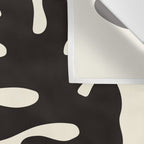 Matisse Inspired Yin Yang Leaf Cutouts in Black & Off White Wall Tapestry Gallery Image 3