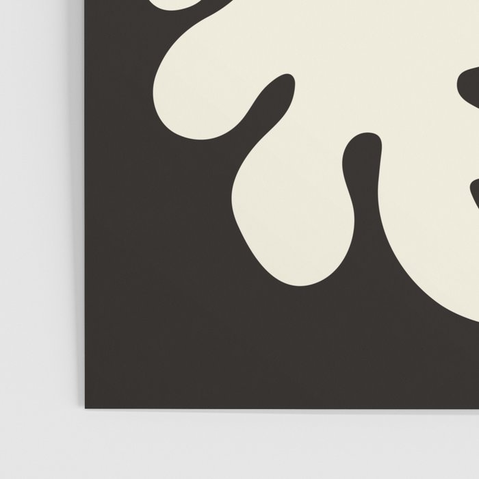 Matisse Inspired Yin Yang Leaf Cutouts in Black & Off White Poster Gallery Image 3